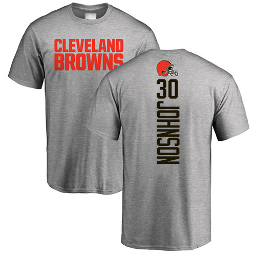 Men Cleveland Browns D Ernest Johnson Ash Jersey #30 NFL Football Backer T Shirt->youth nfl jersey->Youth Jersey